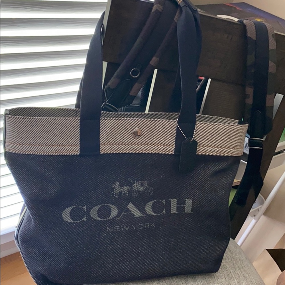 Authentic Coach Denim Tote Bag